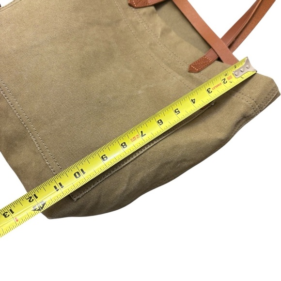 Madewell canvas green and brown tote bag - Picture 11 of 13